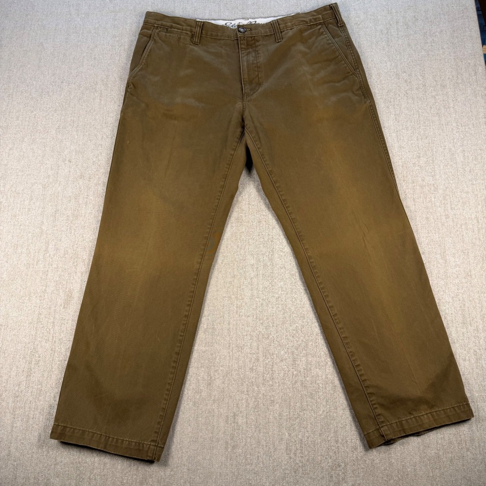 Eddie Bauer Chino Pants Mens 38x30 Brown Legend Wash Classic Fit Cotton